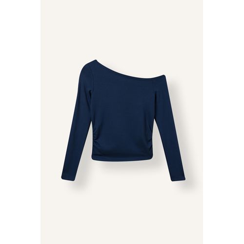 Fitted Boat Neck Ribbed T-Shirt