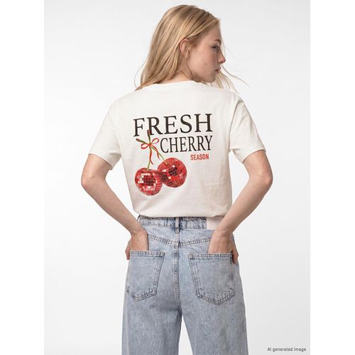 Cherry Printed 100% Cotton Women's T-Shirt