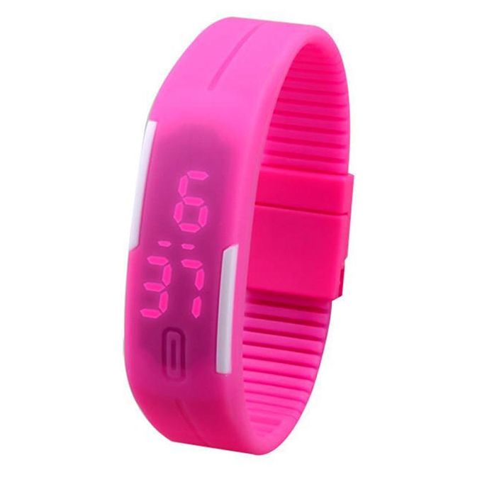 Quartz BLS-PIN LED Rubber Watch - Pink