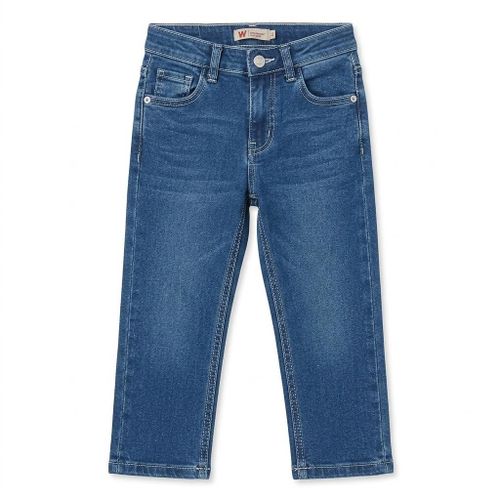 Toddler Girls Straight Jeans Pants - Md.Blue