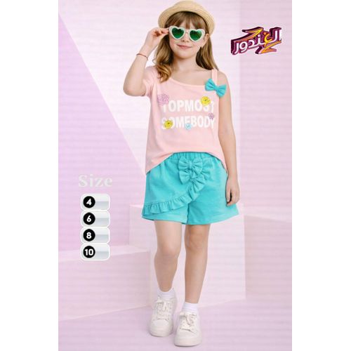 طقم بيتى او خروج اطفال بناتى قطن فول ليكرا