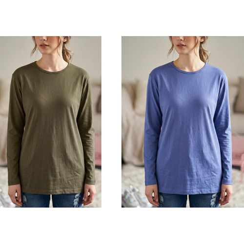 Basic Plain Round Neck T-shirt - 2 PIECES