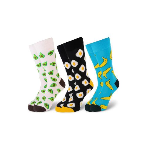 Men Set Of 3 Long Fruit Pattern Socks Multicolor