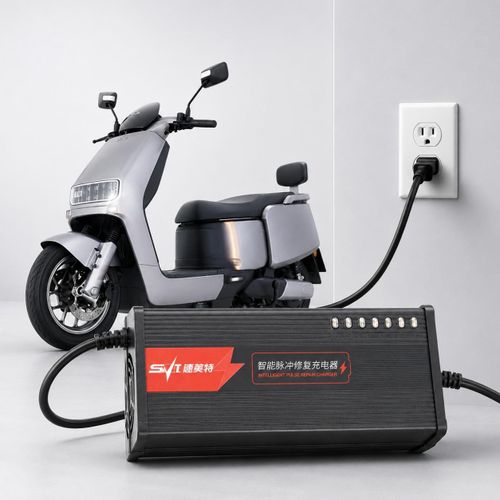 SMT 72V 40–45Ah Lead-Acid Battery Charger, 4.8A for Electric Scooters & Tricycles – 72V–88.8V DC Output, 220V AC Input, 7 LED Status Indicators (Black)