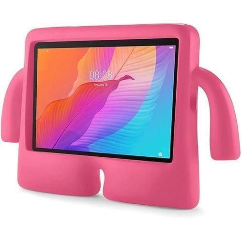 Shockproof silicone protective case with handle, heavy-duty case with drop protection for children, for Xiaomi Redmi Pad SE, Galaxy A9 Plus and Xiaomi Pad 6, (bright pink)