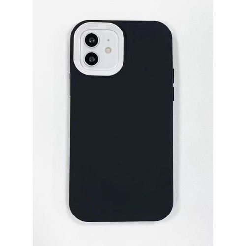 Black Plastic Back Protection Case for Apple iPhone 13 with Inner Frame Blach and white