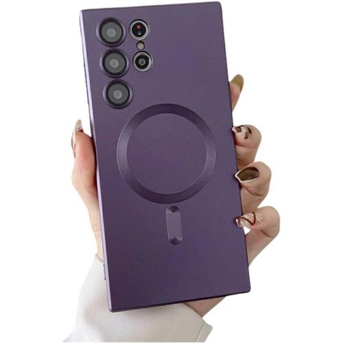 Magnetic case for Samsung Galaxy S25 Ultra, purple (MagSafe compatible), slim protective case for wireless charging, for Samsung Galaxy S25 Ultra 6.9-inch, 2025, crimson purple shade