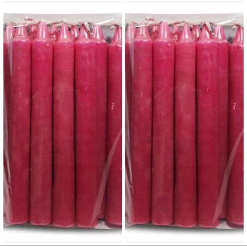 Pink Taper Candles – Unscented – 18.5 cm length, 20 mm diameter – Suitable for special occasions, home and hotel décor, wedding venues, clubs, and emergencies – Pack of 10 candles (Offer: 2 packs 20 candles).