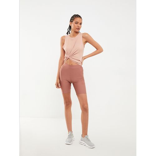 Womens Elastic Waist Plain Sports Shorts Leggings