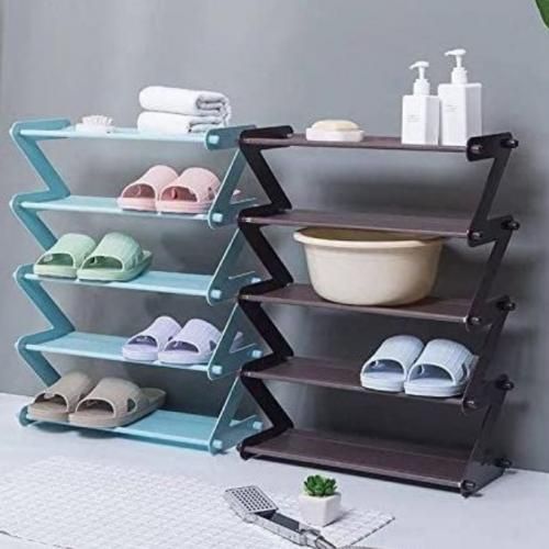 منظم الأحذية البلاستيكي والمعدني - zigzag - 5 مستويات - 44.5*61 سم