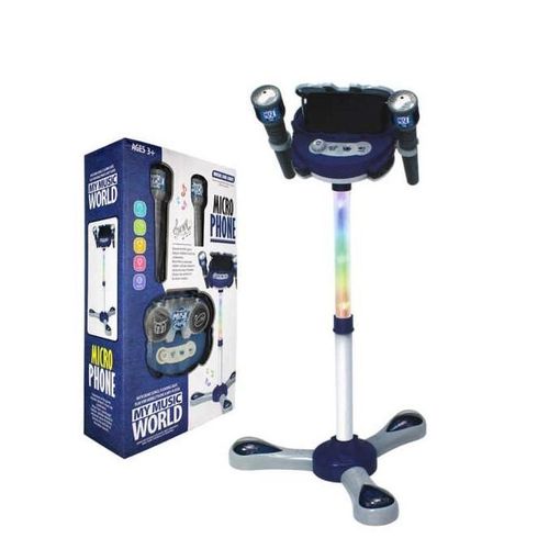 My Music World Micro Phone Music Party Stand, a dual-microphone karaoke set designed for young aspiring performers aged 3 and up.