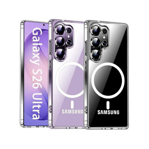 Magnetic protective case for Samsung Galaxy S26 Ultra mobile phone with camera lens protector Compatible with MagSafe Shockproof case for Galaxy S26 Ultra, transparent