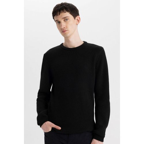 Man Crew Neck Standart Fit Pullover - Black
