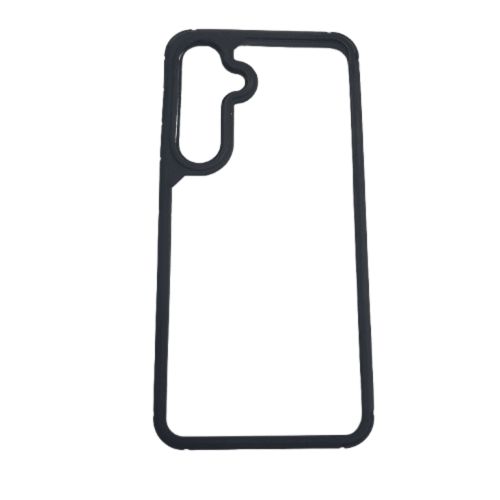 a05s Case - Full Protection, Clear Back, Smooth Buttons - Black