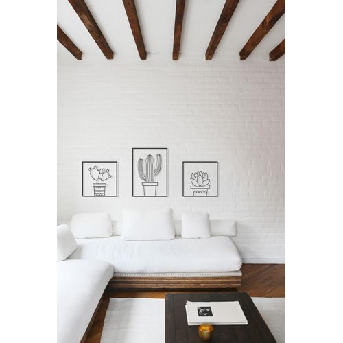 set of 3 cactus wall art