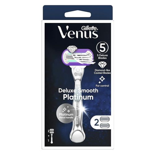 Venus Deluxe Smooth Platinum 5 blades 1 Razor + 2 Blades Refill