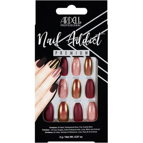 Professional Nail Addict Premium Artificial Nail Set, Red Cateye