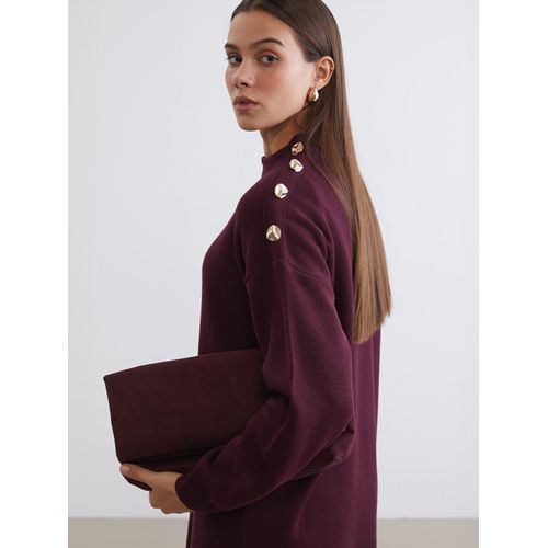 Funnel Neck Women's Knitwear Tunic
