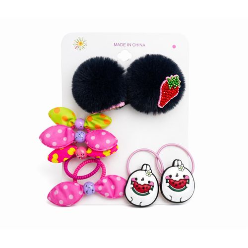 4 Pcs Hair Ties, Fuzzy Ball Hair Ties Cute Elastic Ponytail Holders Hair Tie, Hair for Women Girls Christmas Gifts (6 Colors)