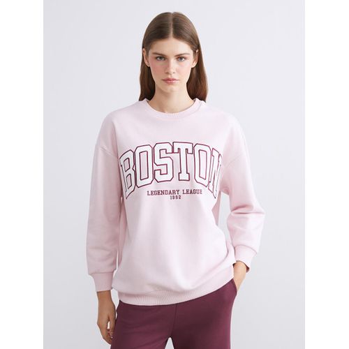 Boston Embroidered Oversize Women's Sweatshirt