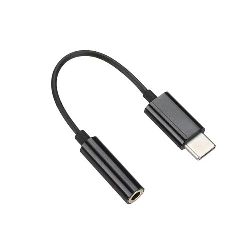 USB Type C Headphone Jack Adapter, Type C to 3.5mm Female Earphone Aux Audio Connector Adapter support calls - Black