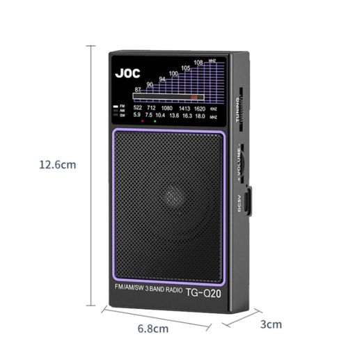 Multiband Portable AM -FM and SW Radio Compact Mini Retro Radio Built-in Speaker, Black
