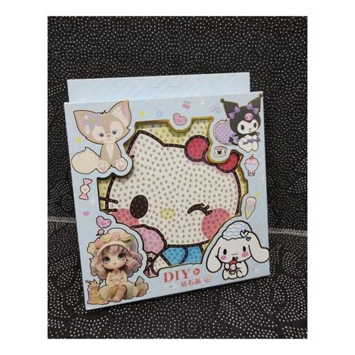 Diamond Painting Kit for Kids Develop Focus Skills and Patience, Improve Visual Coordination With a Frame (Kitty)