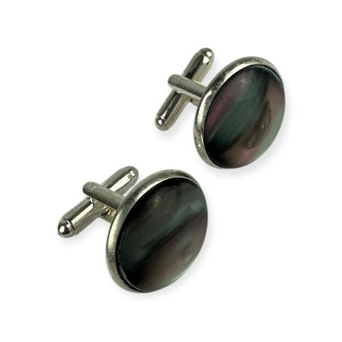 Men's Oversized Cufflinks - Natural Abalone Shell with Attractive Pearl Tones - Luxurious Design Adds a Touch of Elegance to Formal Shirts