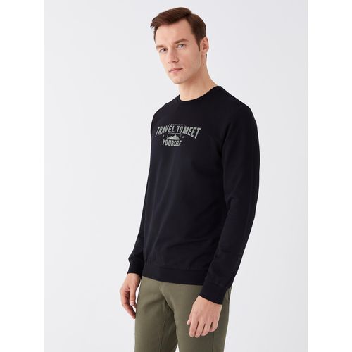 Crew Neck Long Sleeve Printed Men's Sweatshirt