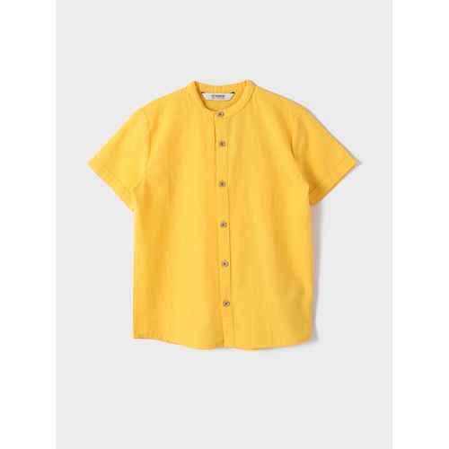 Grandad Collar Short Sleeve Boy Shirt