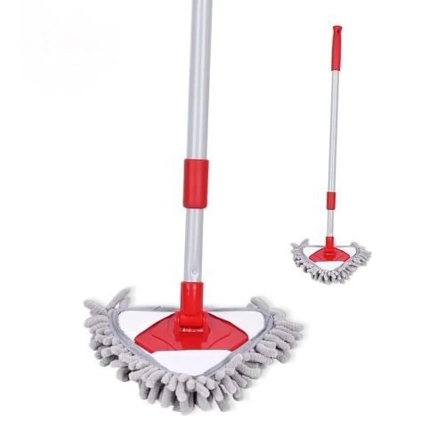 Microfiber and Metal Mop with Telescopic Handle, Triangle Chenille Head