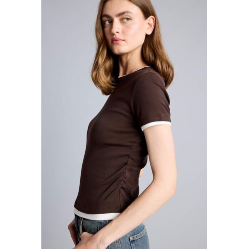 Slim Fit Crew Neck Ribana Short Sleeve T-Shirt