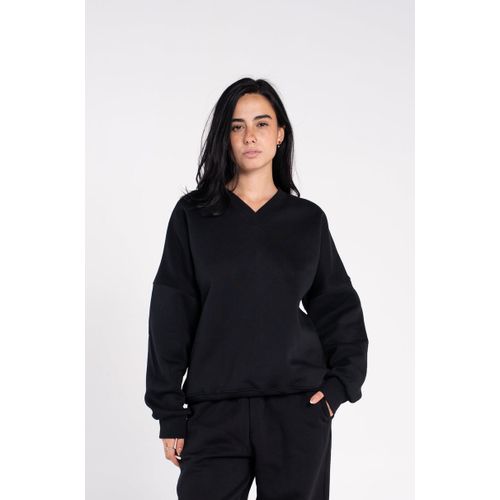 V Oversized Sweatshirt - Black