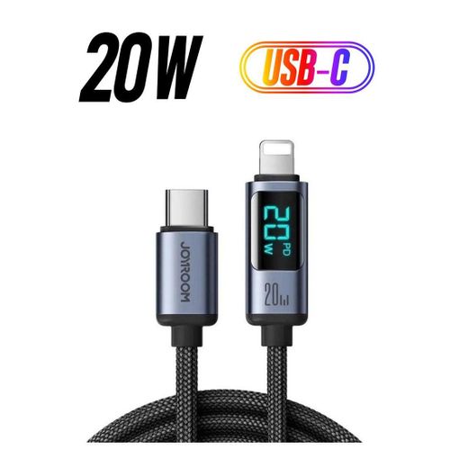JOYROOM PD USB C To Lightning Digital Display Cable Fast Charging Data Transfer Power Delivery For iPhone 14 13 12 11 Pro Max XR Black
