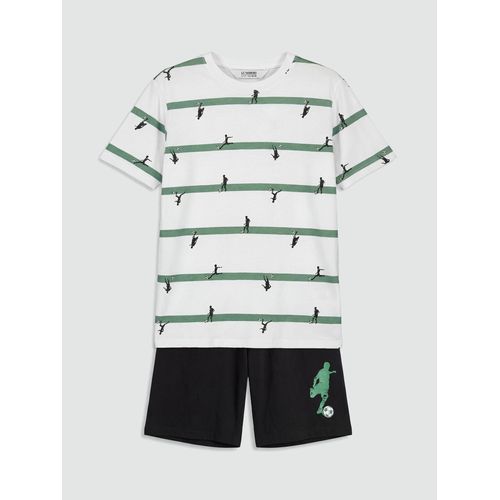 Crew Neck Boy's Shortie Pyjamas Set