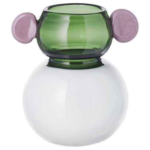 Vase PS 2026 Vase, glass/white/green pink, 15 cm