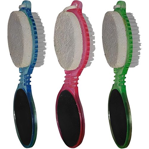 Foot Care 4 In 1 - Pumice, Brush And Foot File - Multi Color