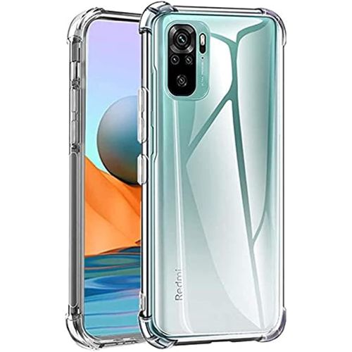 Transparent silicone case for Xiaomi Redmi Note 10s, made of TPU, shockproof and camera protector with durable edges.