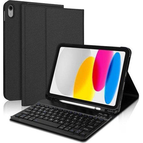 for iPad (A16) 11th Generation Case with Keyboard, Smart Stand Folio Detachable Bluetooth Keyboard Cover with Pencil Holder for iPad 11-inch A16 2025 10th Gen 10.9 Inch 2022 ( Black)