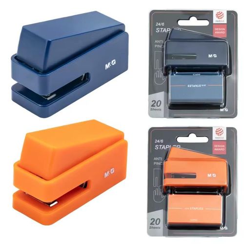 Chenguang Stapler Anti-pinch Stapler 24/6 20 Sheet Capacity Durable Non-slip With Staples - 1pcs - No:ABS916HU color may vary
