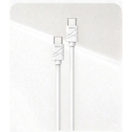 USB Type C to Type C Fast Charging Cable PD 60W, 1.2M White, 480Mbps High-Speed Data Transfer, Flexible TPE Material, Durable Android & Type-C Devices Charger Cord