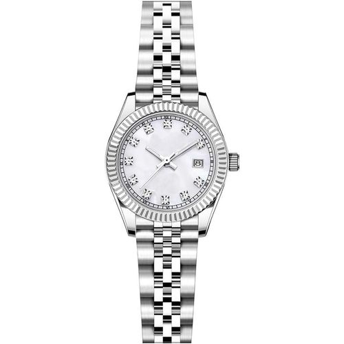 Classic Watch for Women with Solid Stainless Steel Band Ladies Dress Watch Womens Calendar Watch