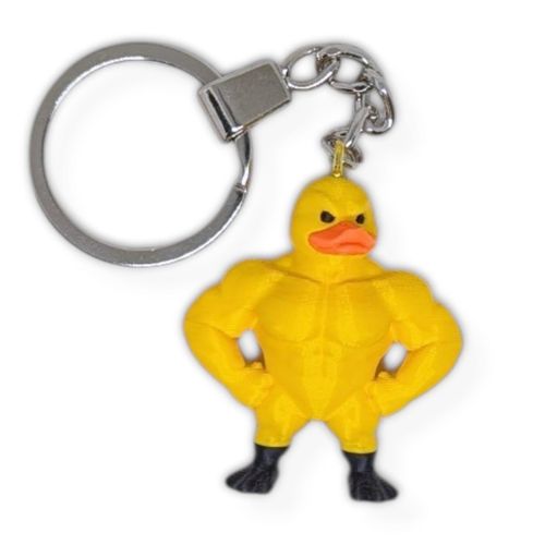 Muscular Duck Animal Keychain – A Playful Mini Key chain That Brightens Your Daily Look, Keychain Ring & Backpack Accessory, Fun Gift for Men and Women, Collectible Mini Figure Medal