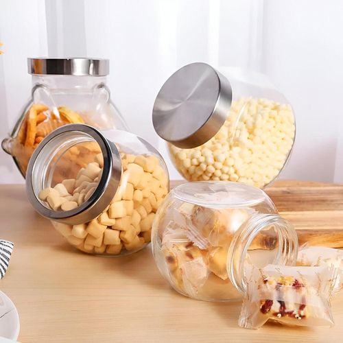 Kitchen Storage Set - Glass Jars with Airtight Lids for Spices, Dried Fruits, and Pickles Offering Long-Lasting Freshness, Easy Visibility, Modern Style, and Space-Saving Practical Organization