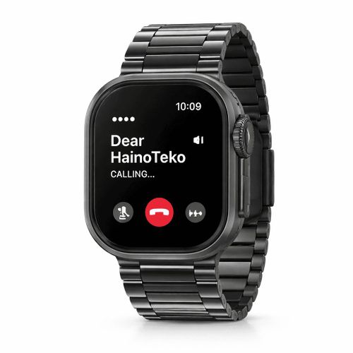 SQ-15 Ultra 3 Smart Watch Black with Metal Link Strap Full Touch Screen Supports Bluetooth Calling and Fitness Tracking