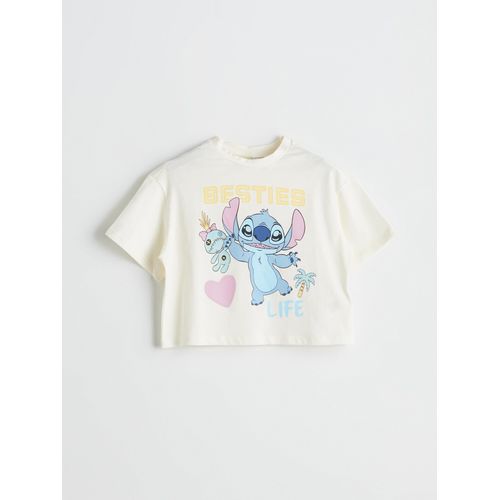 Crew Neck Stitch Printed Girl's T-Shirt