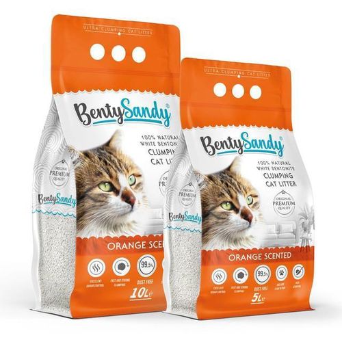 Fast Clumping White Bentonite Cat Litter - Orange Scent 10L