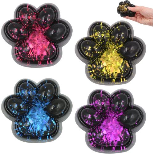 Pack of 4 Cat Paw Squishy, Squishy Paw, Cat Paws Squishy, Cute Soft Cat Paws Squeeze Toys, Squishy Cat Paw Squeeze Toy, Stress Relief Fidget Toys for Children and AdultsS