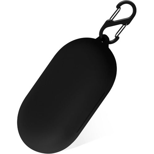 Silicone case compatible with Anker Soundcore V20i earbuds, full-body protective cover with anti-loss keychain (Black)