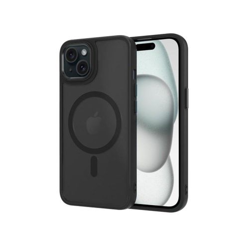 غطاء خلفي مغناطيسي قوي لهاتف آيفون 15، متوافق مع تقنية MagSafe، مقاوم للصدمات، ذو ملمس ناعم غير لامع، تصميم نحيف مقاوم للصدمات، غطاء هاتف آيفون 15 (أسود)